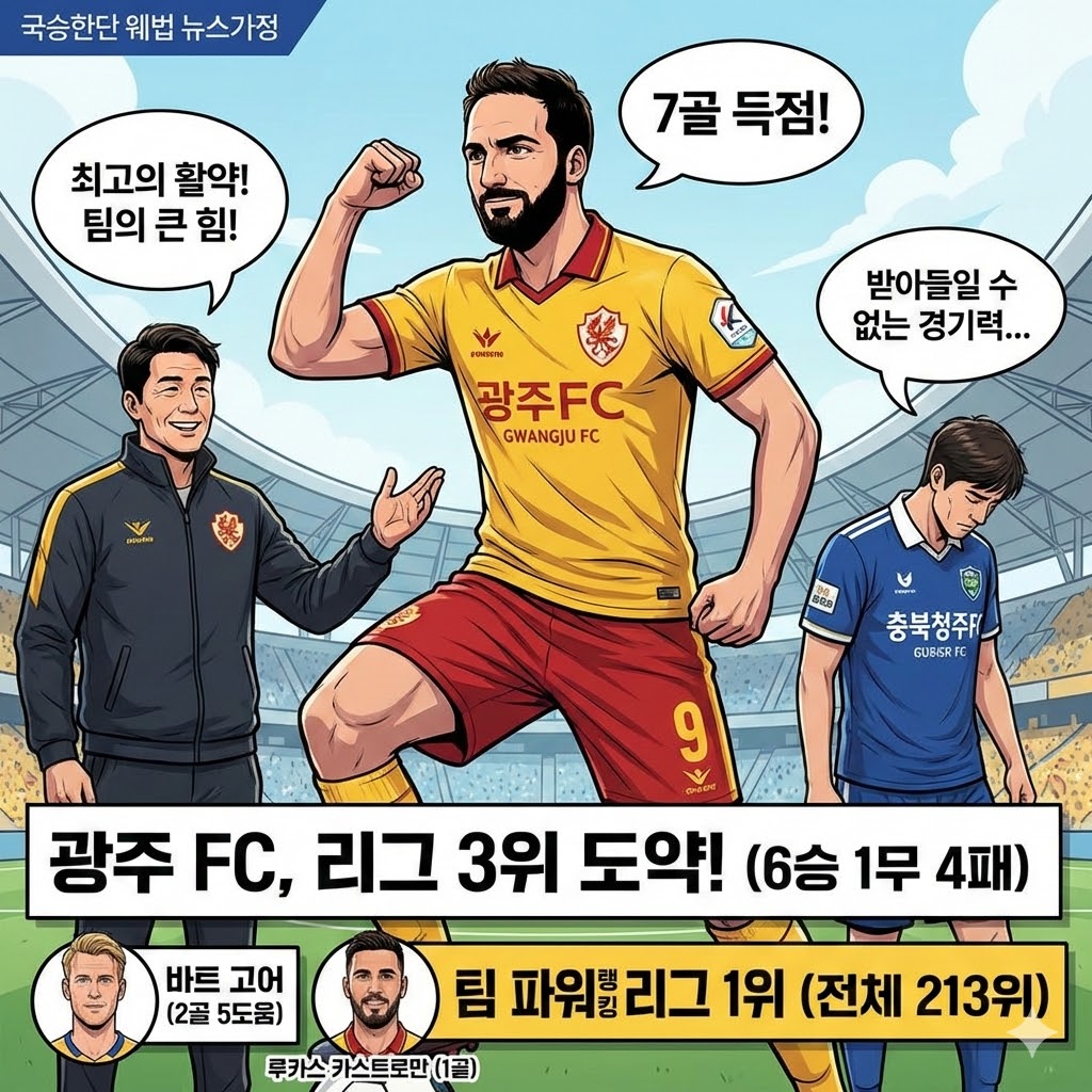 [광주 돌풍] 이과인 7골 폭발! 1위 넘본다